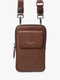 Aspinal of London Reporter Pebble Leather Crossbody Phone Bag, Tobacco
