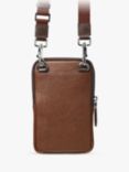 Aspinal of London Reporter Pebble Leather Crossbody Phone Bag, Tobacco