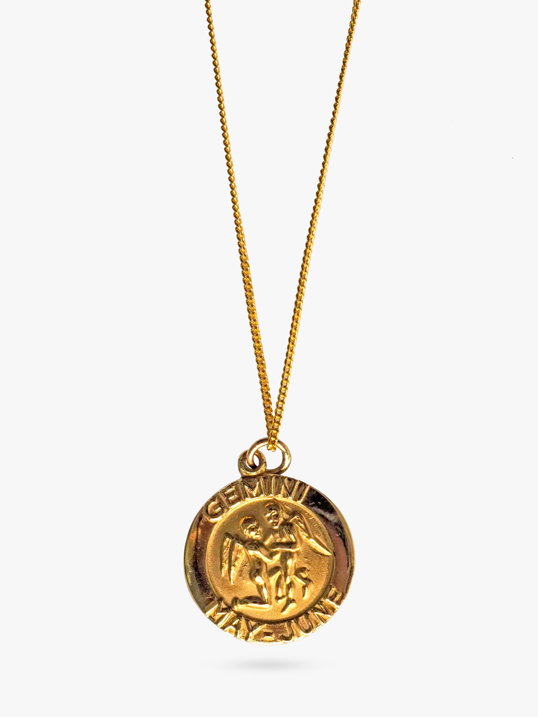 Buy L & T Heirlooms Second Hand 9ct Gold Gemini Pendant Necklace, Dated Circa 1975 Online at johnlewis.com