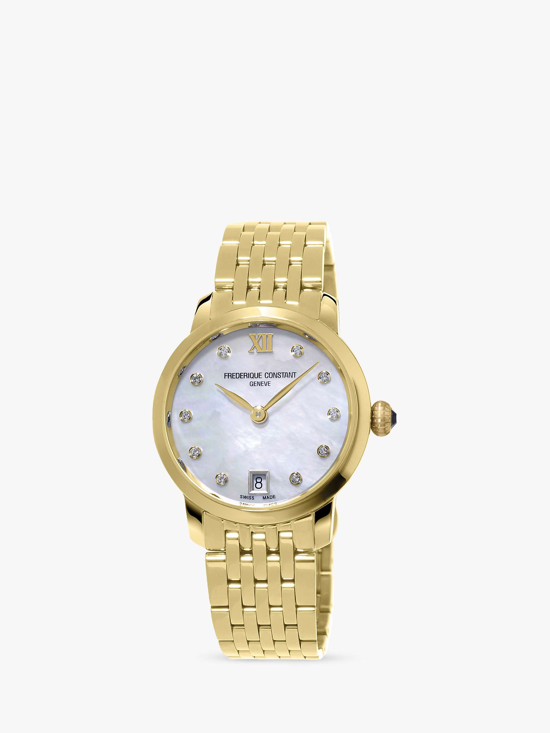 Buy Frederique Constant FC-220MPWD1S25B Women's Slimline Watch, Gold Online at johnlewis.com