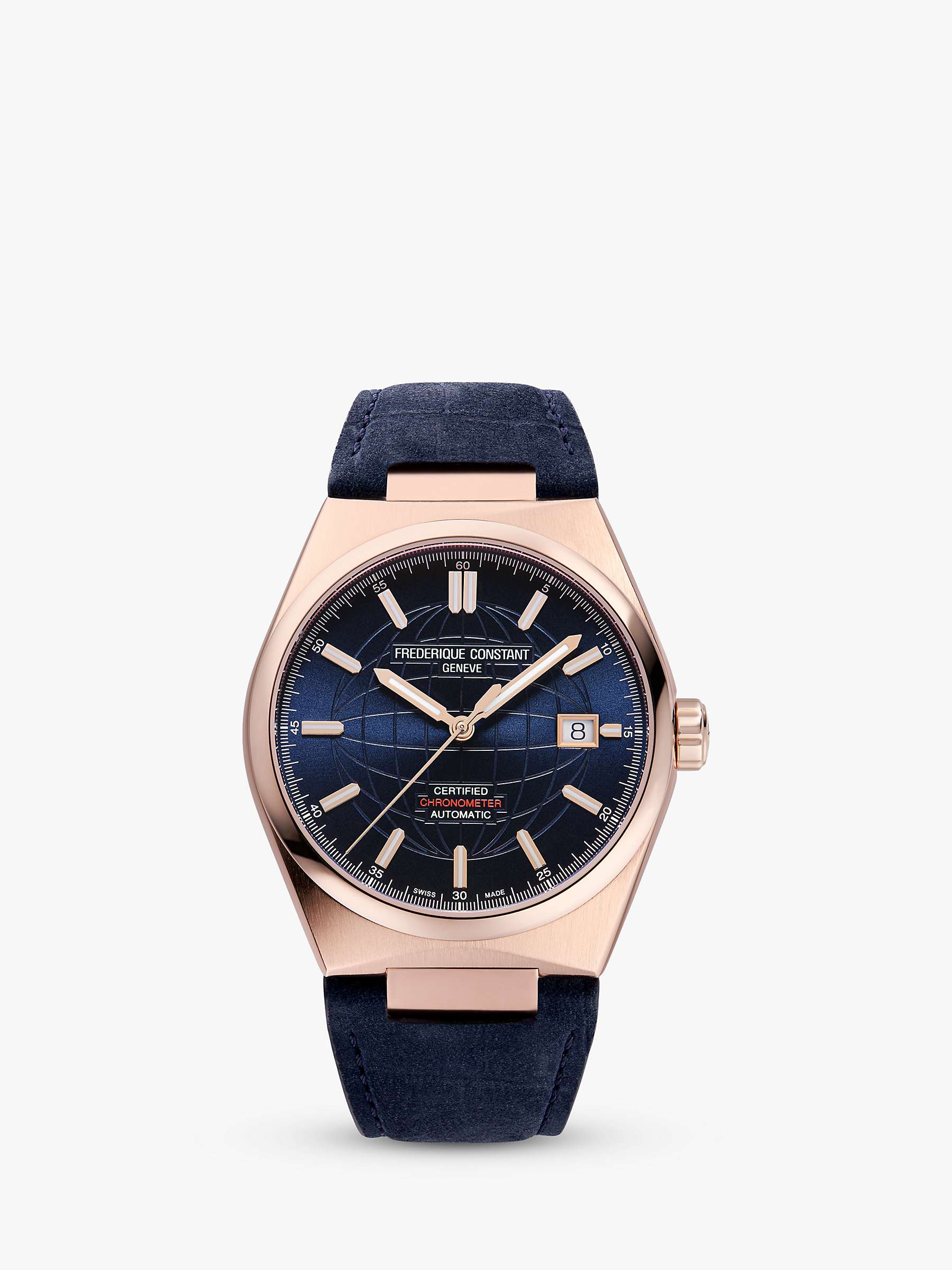 Buy Frederique Constant FC-303N3NH4 Men's Highlife Automatic Leather Strap Watch, Blue Online at johnlewis.com
