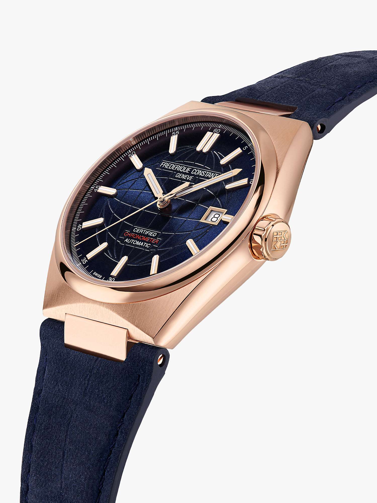 Buy Frederique Constant FC-303N3NH4 Men's Highlife Automatic Leather Strap Watch, Blue Online at johnlewis.com