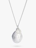 Claudia Bradby The World is Your Oyster Pearl Disc Pendant Necklace, Silver