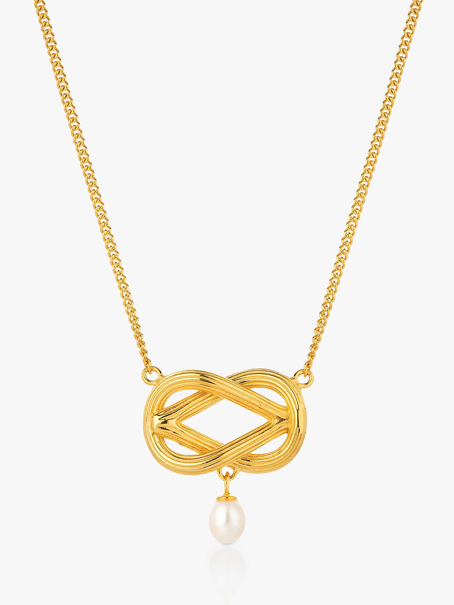Buy Claudia Bradby Love Knot Freshwater Pearl Pendant Necklace, Gold Online at johnlewis.com