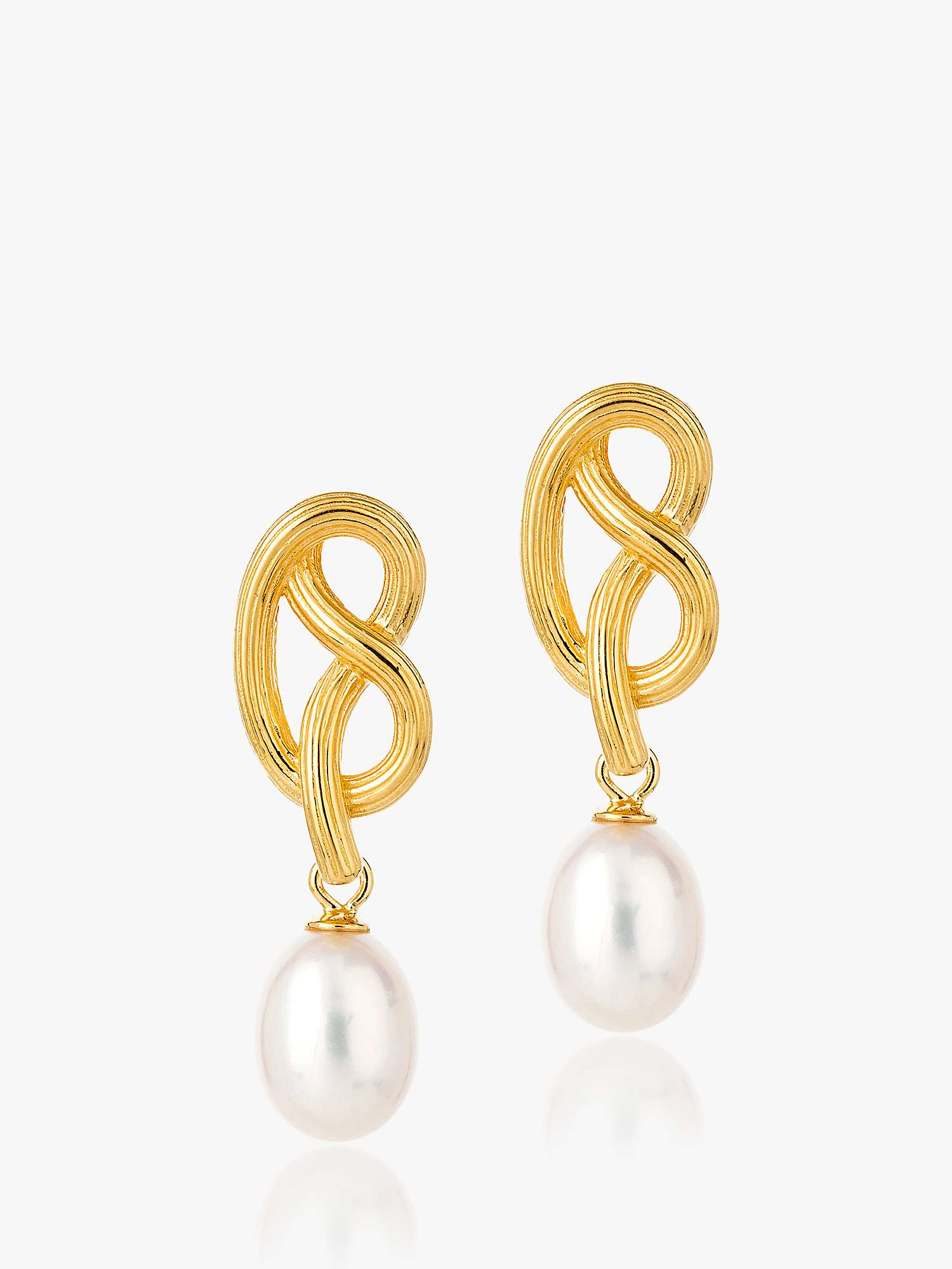 Buy Claudia Bradby Love Knot Freshwater Pearl Drop Earrings, Gold Online at johnlewis.com