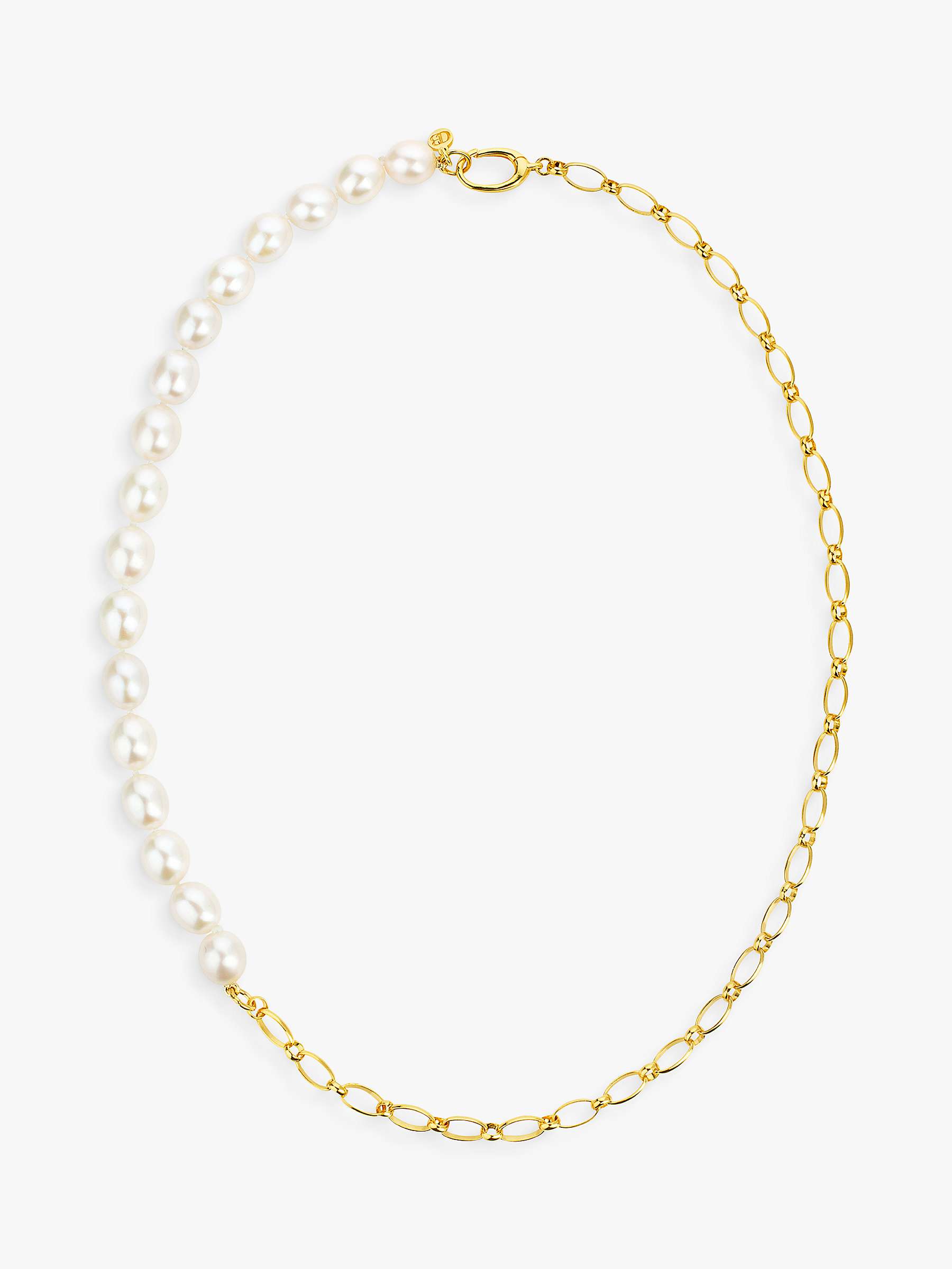 Buy Claudia Bradby Modern Freshwater Pearl Beaded Chain Necklace, Gold Online at johnlewis.com