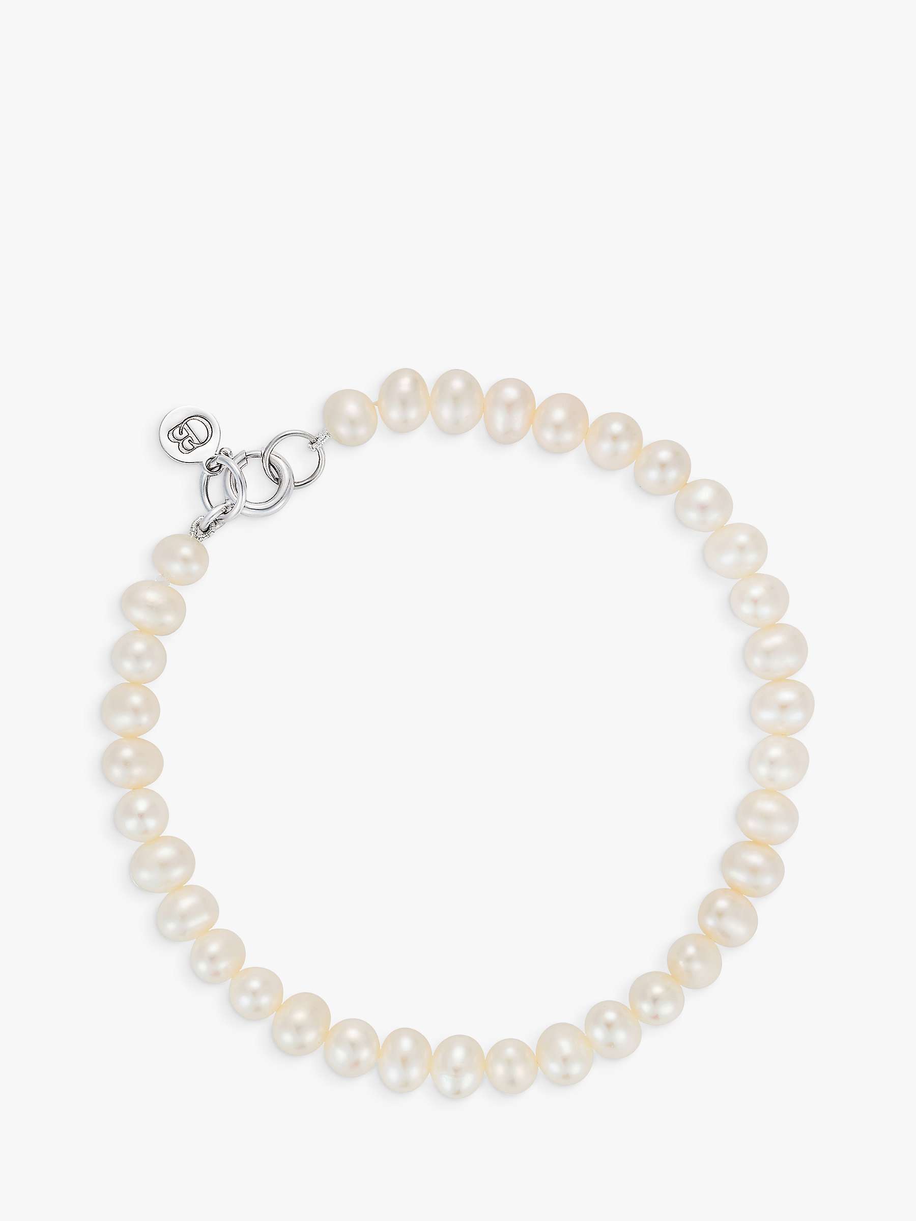 Buy Claudia Bradby Freshwater Button Pearl Bracelet, Silver Online at johnlewis.com