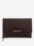 Barbour Faux Croc Leather French Purse, Black Cherry