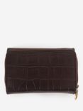 Barbour Faux Croc Leather French Purse, Black Cherry