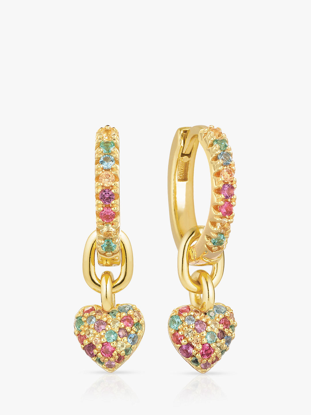 Sif Jakobs Jewellery Caro Creolo Multicoloured Zirconia Detachable Charm Earrings, Gold