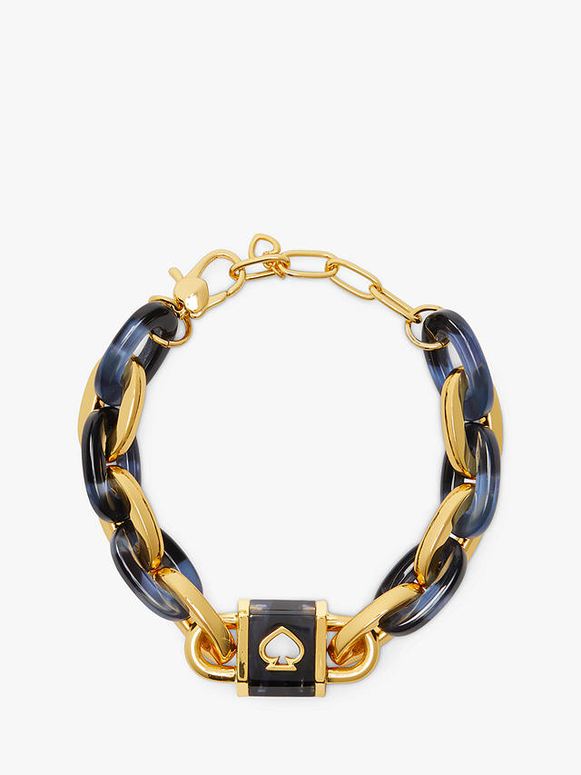 kate spade new york Lock Charm Link Chain Bracelet, Gold/Navy