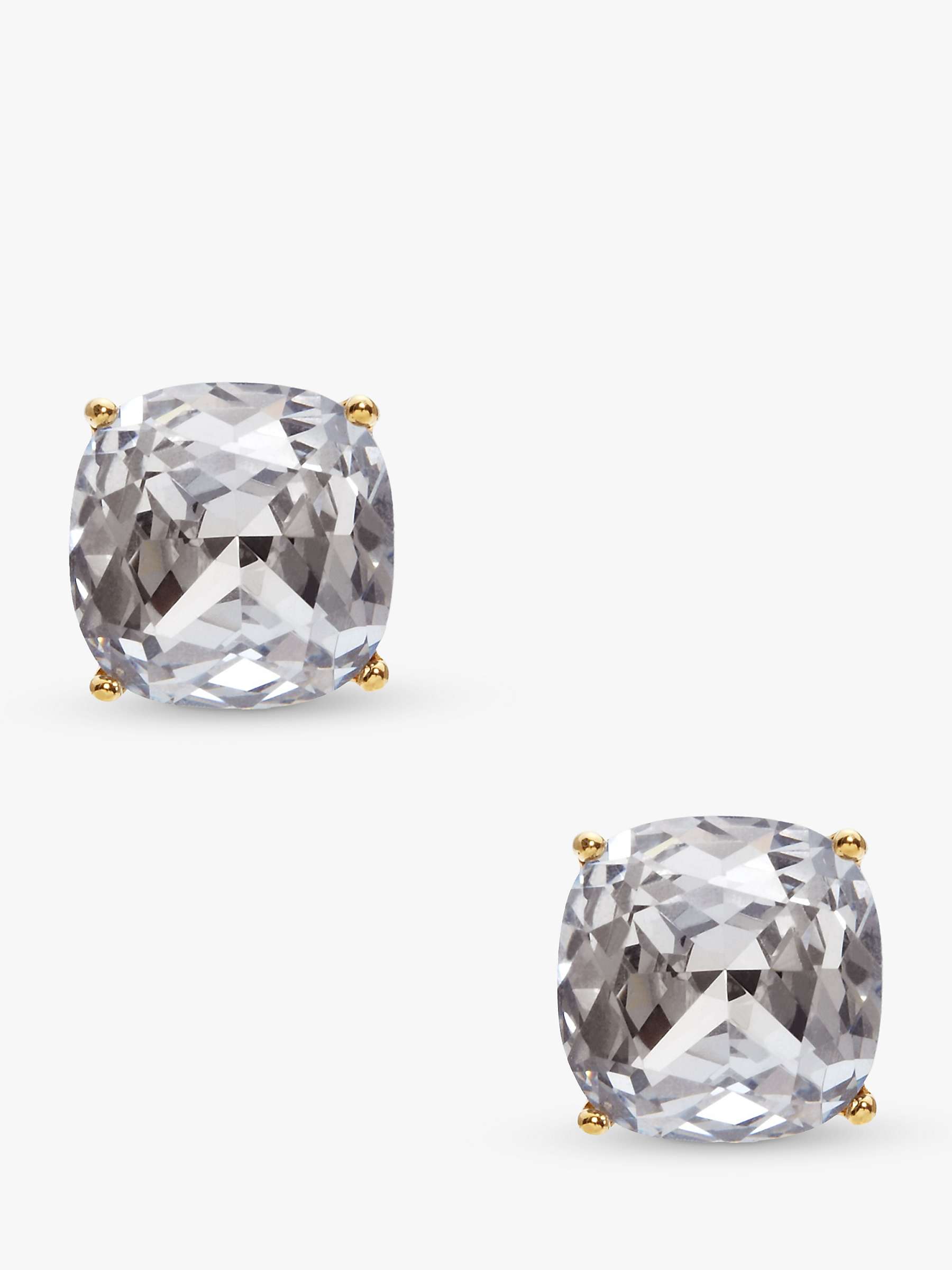 Buy kate spade new york Glass Square Stud Earrings, Gold/Clear Online at johnlewis.com