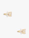 kate spade new york Cubic Zirconia Square Stud Earrings, Gold/Clear