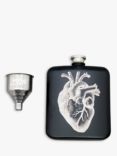 Iron & Glory Heart Stainless Steel Hip Flask, 174ml, Black