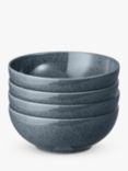 Denby Dark Grey Speckle Stoneware Cereal Bowls, Set of 4, 17cm, Grey