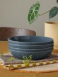 Denby Dark Grey Speckle Stoneware Pasta Bowls, Set of 4, 22cm, Grey