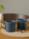 Denby Dark Grey Speckle Stoneware Mugs, Set of 2, 400ml, Grey