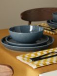 Denby Dark Grey Speckle Stoneware Coupe Dinnerware Set, 12 Piece, Grey