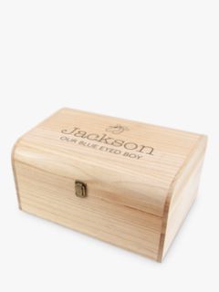 Treat Republic Personalised New Baby's Shoes Luxury Wooden Keepsake Chest
