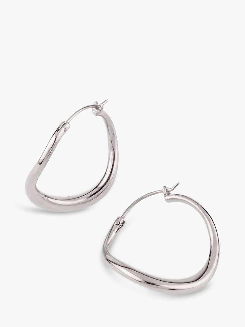 Buy Dinny Hall Small Wave Hoop Earrings, Silver Online at johnlewis.com