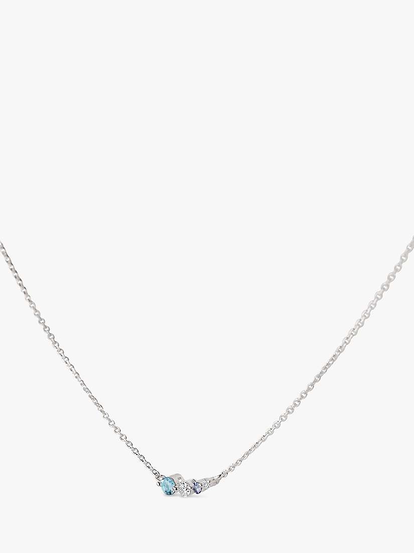 Buy Dinny Hall Shuga Gemstone & Created Diamond Tapering Scoop Necklace, Silver Online at johnlewis.com