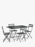EMU Arc En Ciel Steel 4-Seater Folding Garden Rectangular Dining Table and Chairs Set, Iron