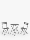John Lewis ANYDAY Camden 2-Seater Garden Bistro Table & Chairs Set, Grey