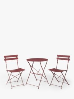 John Lewis ANYDAY Camden 2-Seater Garden Bistro Table & Chairs Set, Damson