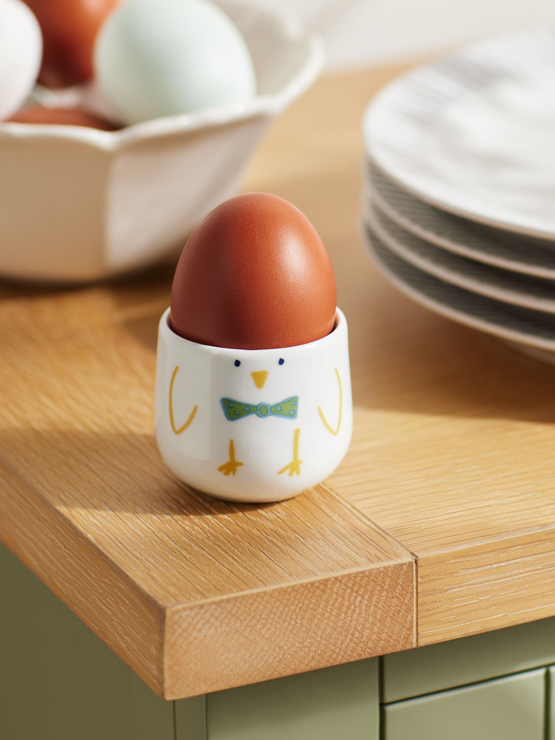 John Lewis Kids' Easter Bunny Porcelain Egg Cup, White/Multi £3.50
