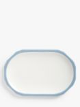 John Lewis Aster Shaped Fine China Platter, 30cm, White/Blue
