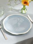 John Lewis Aster Shaped Fine China Dinner Plate, 28cm, Blue/White