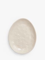 John Lewis Floral Debossed Stoneware Egg Plate, 20.5cm