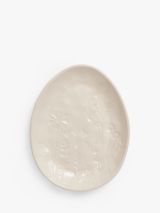 John Lewis Heart Marble Coaster White Brass