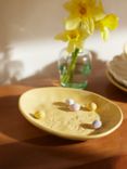 John Lewis Floral Debossed Stoneware Egg Plate, 20.5cm, Yellow
