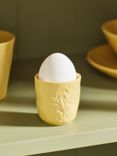 John Lewis Floral Debossed Stoneware Egg Cup, Yellow
