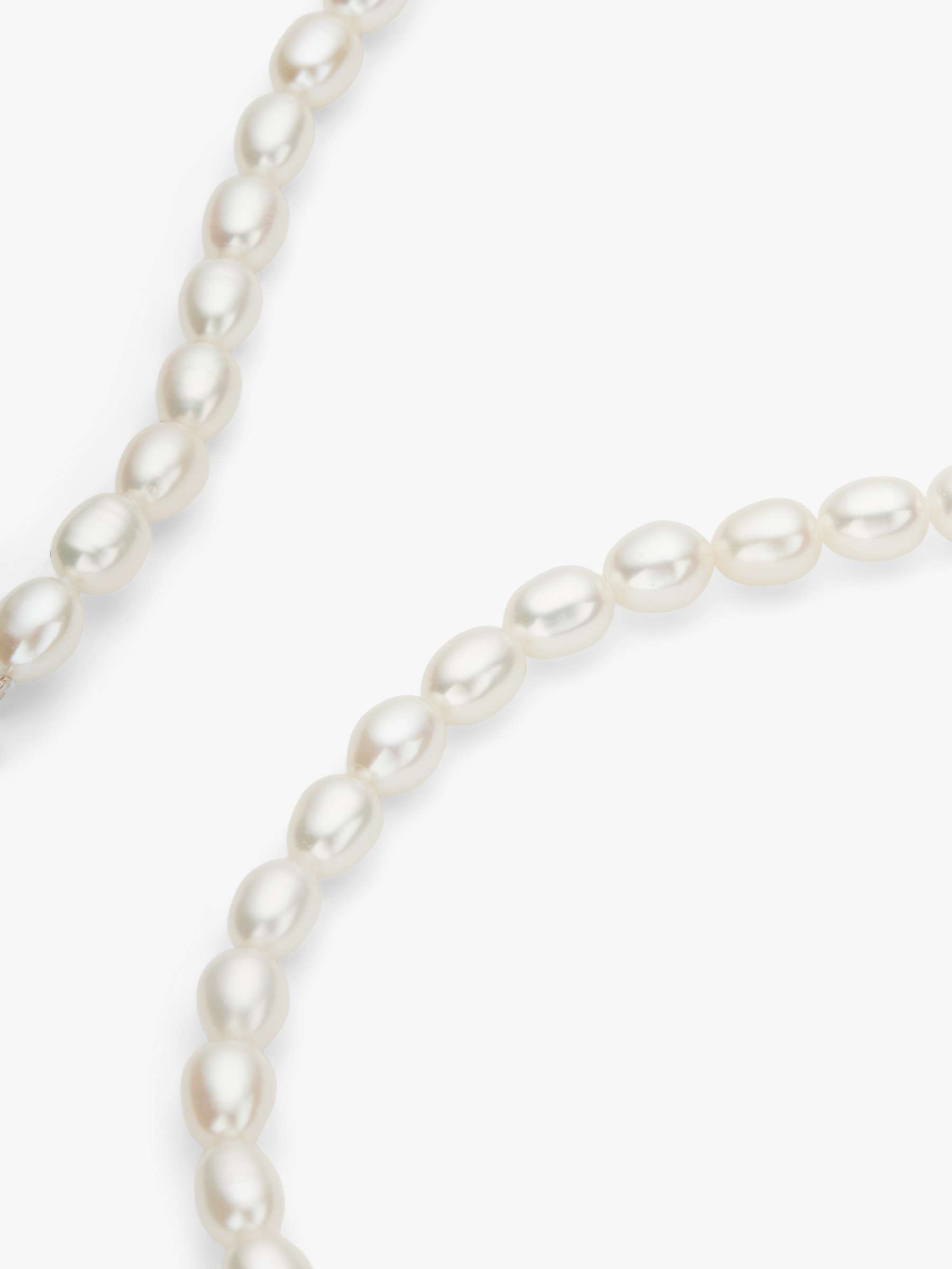 Buy Lido Freshwater Pearl Rice Beaded Necklace, Silver Online at johnlewis.com