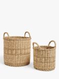 John Lewis Round Seagrass Storage Baskets, Set of 2, Natural