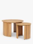 John Lewis Mona Cluster Nesting Round Garden Coffee Tables, Set of 2, FSC-Certified (Acacia Wood), Natural