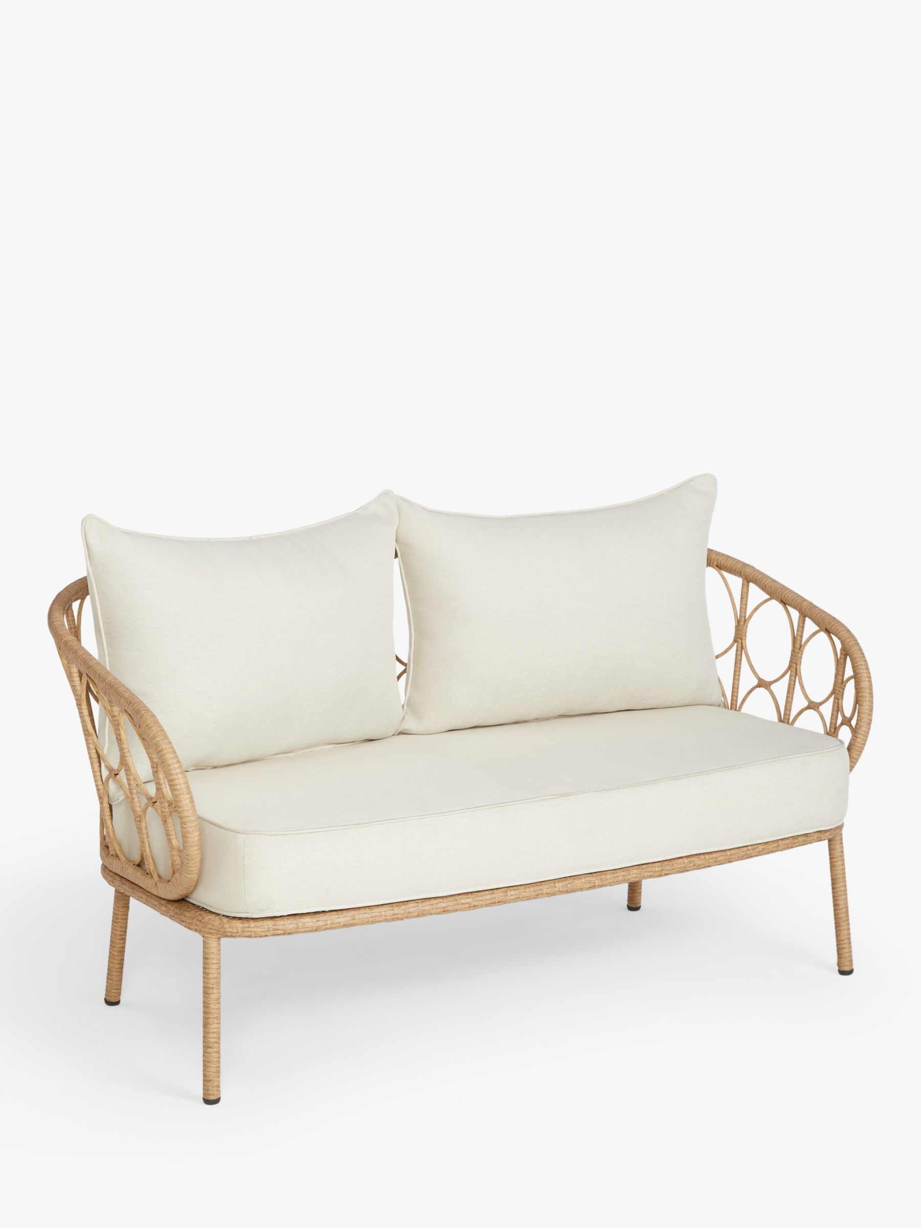 John Lewis Infinity Cane 2-Seater Garden Sofa, Natural