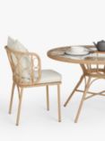 John Lewis Infinity 4-Seater Round Garden Dining Table & Chairs Set, Natural