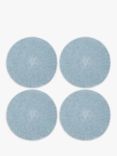 John Lewis Woven Cotton Blend Round Placemat, Set of 4, Lake Blue