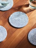 John Lewis Woven Cotton Blend Round Coasters, Set of 4