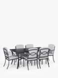 John Lewis Marlow Aluminium 6-Seater Rectangular Garden Dining Table & Chairs Set