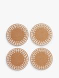 John Lewis Border Round Cork Coasters, Set of 4, Natural