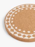 John Lewis Border Round Cork Coasters, Set of 4, Natural