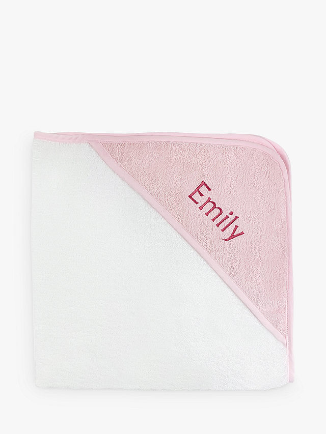 Babyblooms Personalised Baby Hooded Towel, Pink