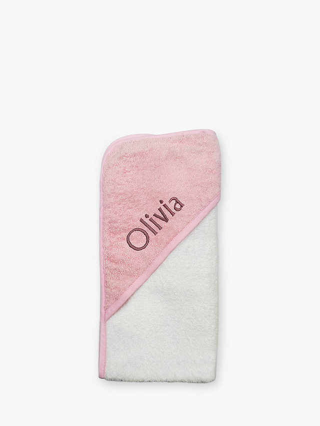Babyblooms Personalised Baby Hooded Towel, Pink