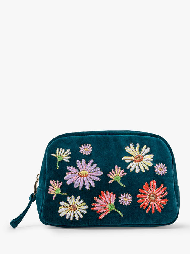 Elizabeth Scarlett Wild Flower Cosmetics Bag, Rich Blue 1