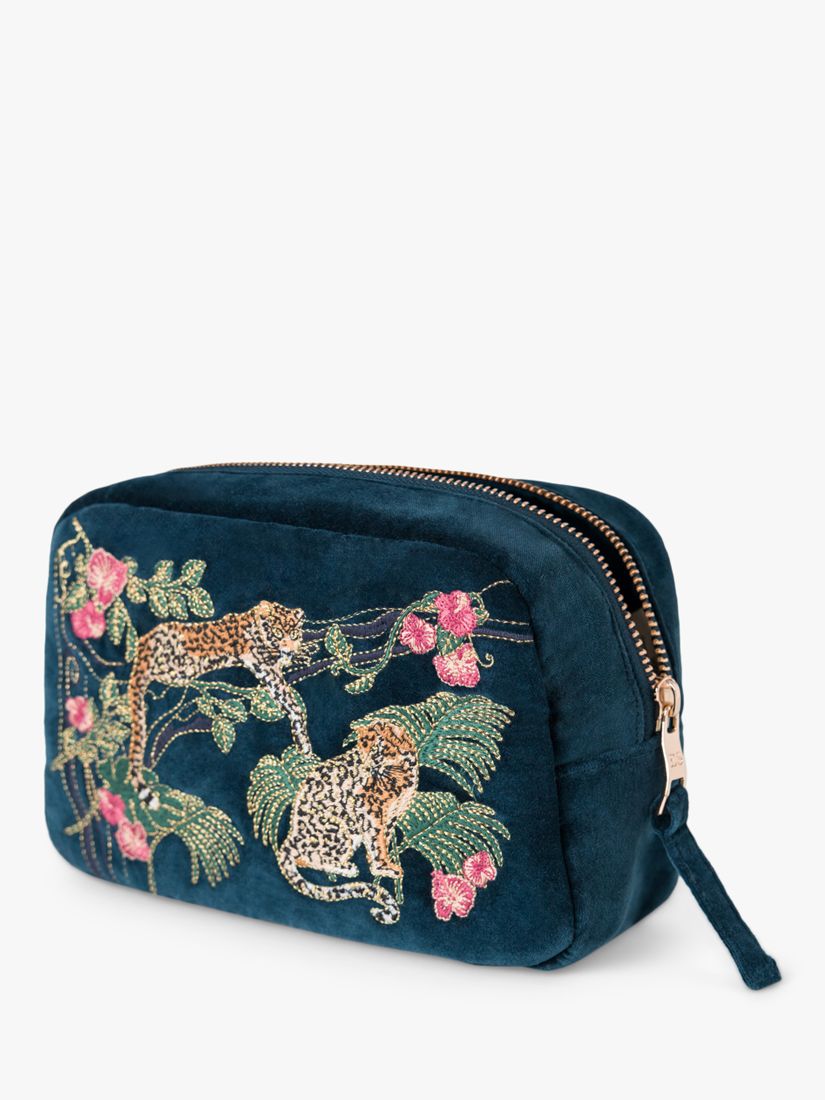 Elizabeth Scarlett Jungle Jaguar Cosmetics Bag Ink Blue at John