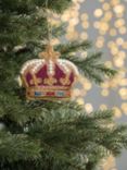 John Lewis Beaded Crown Christmas Tree Bauble, Purple/Gold